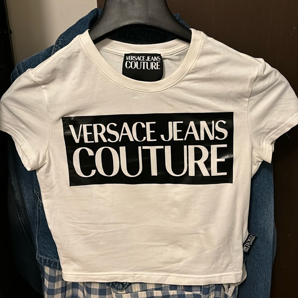 Versace couture cropped top size small